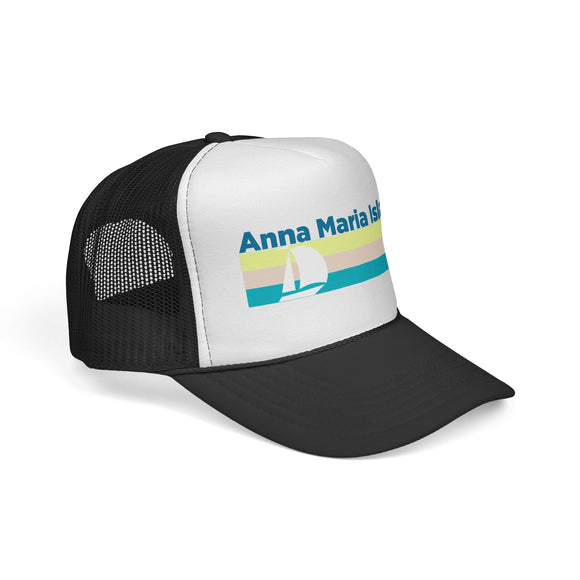 Anna Maria Island, Florida Retro Sailboat Trucker Hat