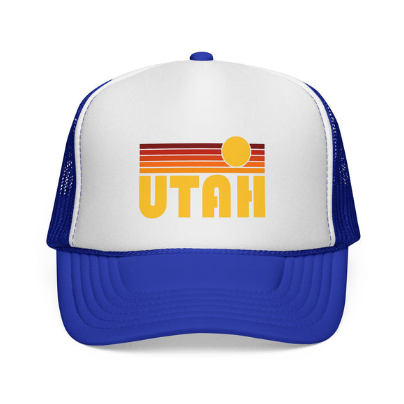 Utah Retro Sun Trucker Hat - Vintage Style Utah Cap