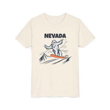 Nevada Yeti Snowboard Youth Tee - Kids Skiing Shirt