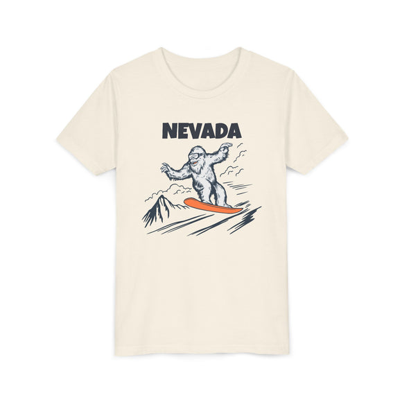Nevada Yeti Snowboard Youth Tee - Kids Skiing Shirt