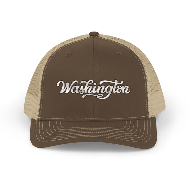 Washington Snapback Trucker Cap - Embroidered Washington Hat