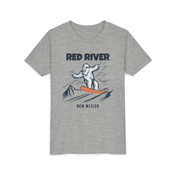 Red River, New Mexico Yeti Snowboard Youth Tee - Kids Skiing Shirt