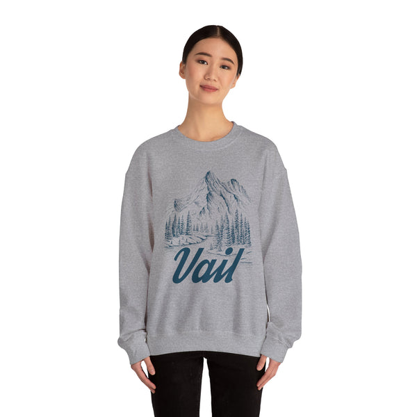 Vail, Colorado Sweatshirt - Mountain Illustration Graphic Crewneck