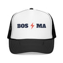 Boston, Massachusetts Retro Trucker Hat - Lightning Foam Cap-2