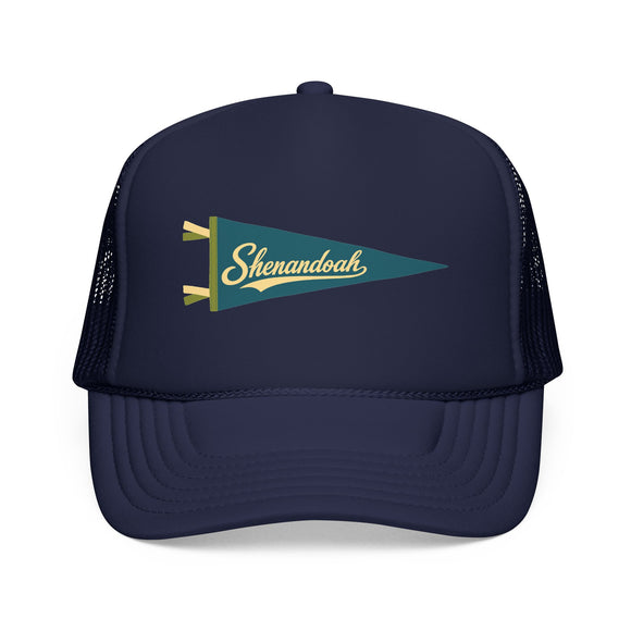 Shenandoah National Park Pennant Trucker Hat — Vintage Foam Mesh Cap