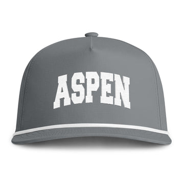 Buy granite Aspen, Colorado Embroidered Rope Hat - Vintage Sunwashed Rope Cap, Comfort Colors