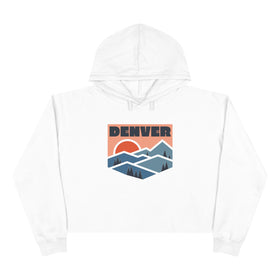 Women's Denver, Colorado Crop Hoodie - Premium Mountain Crop Sweatshirt