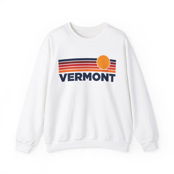 Vermont Sweatshirt Retro Sun Unisex - Vintage Vermont Inspired Warm Pullover Jumper
