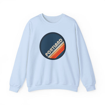 Buy light-blue Portland, Oregon Sweatshirt - Retro Graphic Crewneck