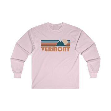 Buy light-pink Vermont Long Sleeve Shirt - Retro Unisex Vermont Long Sleeve Tee