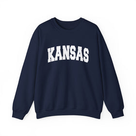 Buy navy Kansas Sweatshirt - Unisex Graphic Crewneck
