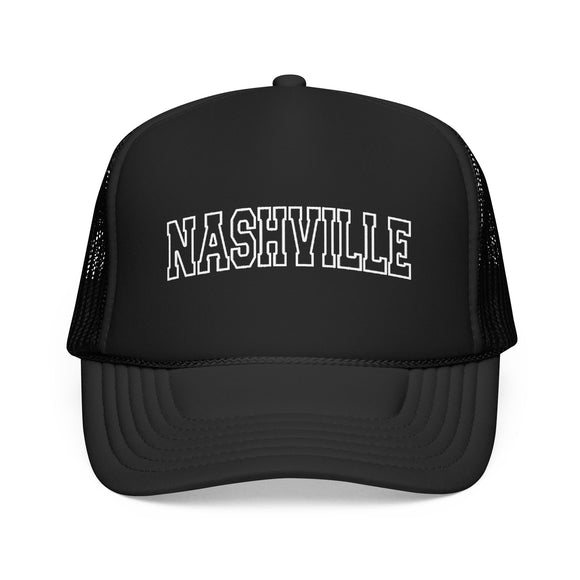 Nashville, Tennessee Trucker Hat — Vintage College Foam Mesh Nashville Cap