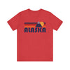 Retro Alaska T-shirt, Mountain Tee, Vintage Alaska Unisex Jersey Shirt, Outdoor Hiking Apparel