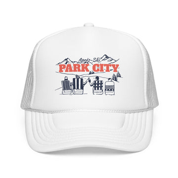 Buy white Park City, Utah Après-ski Trucker Hat — Foam Mesh Cap