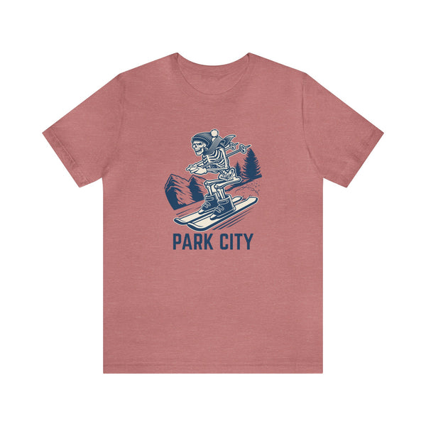 Park City, Utah T-Shirt - Skeleton Skier Unisex Park City Shirt