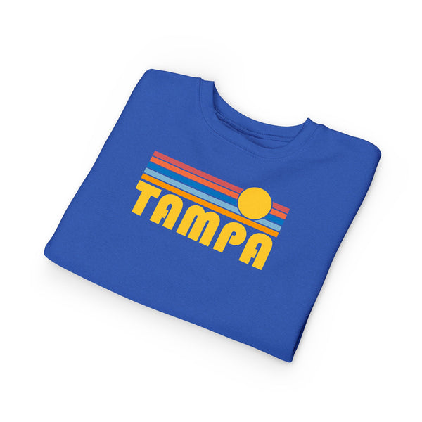 Tampa, Florida Toddler Sweatshirt - Retro Sun Tampa Toddler Crewneck Sweatshirt