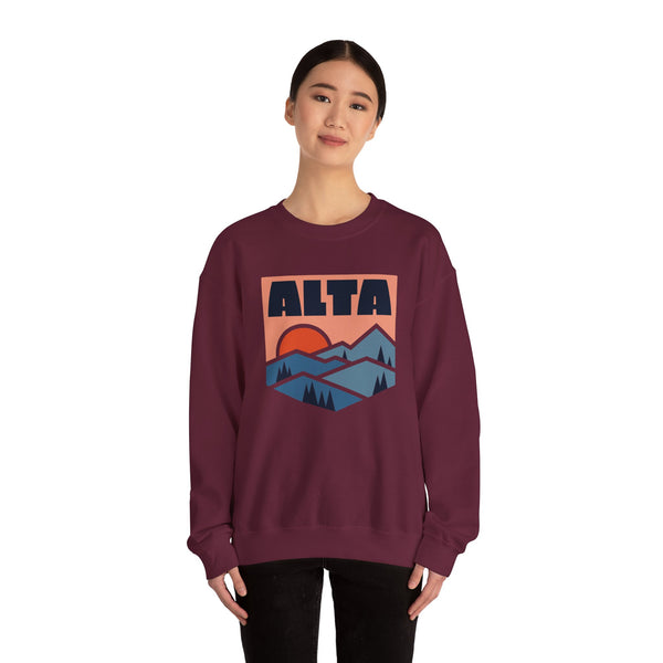 Alta, Utah Sweatshirt Retro Mountains, Alta Unisex Graphic Crewneck