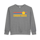 Cannon Beach, Oregon Toddler Sweatshirt - Retro Sun Cannon Beach Toddler Crewneck Sweatshirt-1