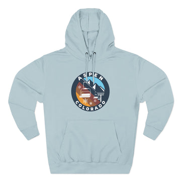 Buy blue-mist Premium Aspen, Colorado Ski Lift Hoodie