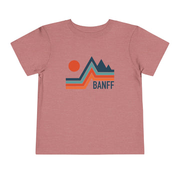 Banff, Canada Toddler T-Shirt - Retro Palm Tree Toddler Banff Shirt - Minimal Peak