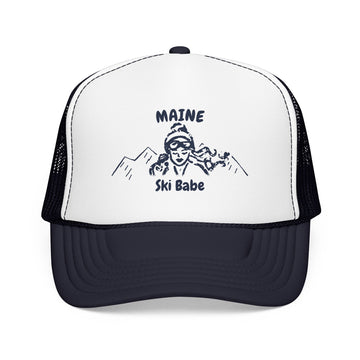 Buy navy-white-navy Maine Ski Babe Trucker Hat — Foam Mesh Cap