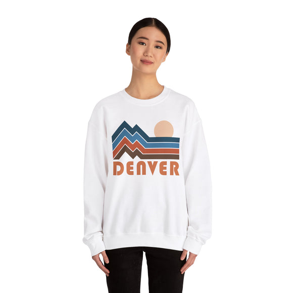 Denver, Colorado Sweatshirt Retro Mountains, Denver Unisex Graphic Crewneck