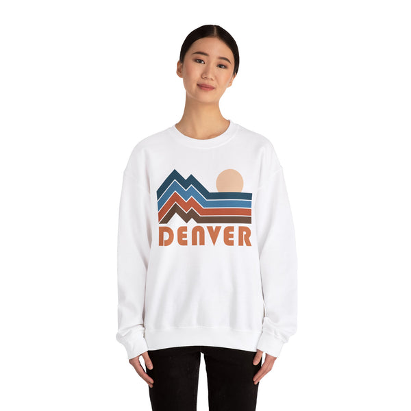 Denver, Colorado Sweatshirt Retro Mountains, Denver Unisex Graphic Crewneck