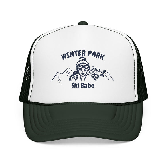 Winter Park, Colorado Ski Babe Trucker Hat — Foam Mesh Cap