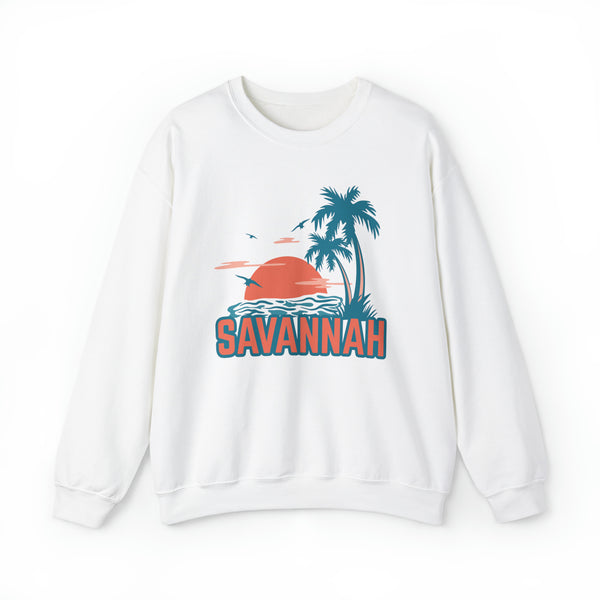 Savannah, Georgia Sweatshirt - Unisex Palm Tree Savannah Sweatshirt