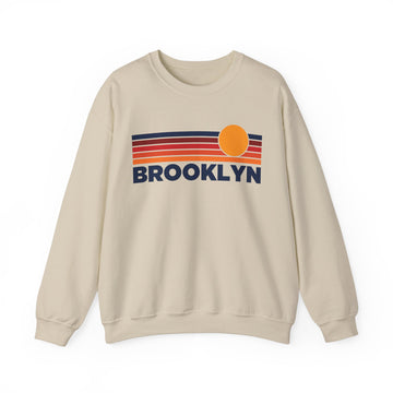 Brooklyn, New York Sweatshirt Retro Sun Unisex - Brooklyn Vintage Inspired Warm Pullover Jumper - 0