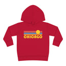 Chicago, Illinois Toddler Hoodie - Retro Sunrise Unisex Chicago Toddler Sweatshirt-3