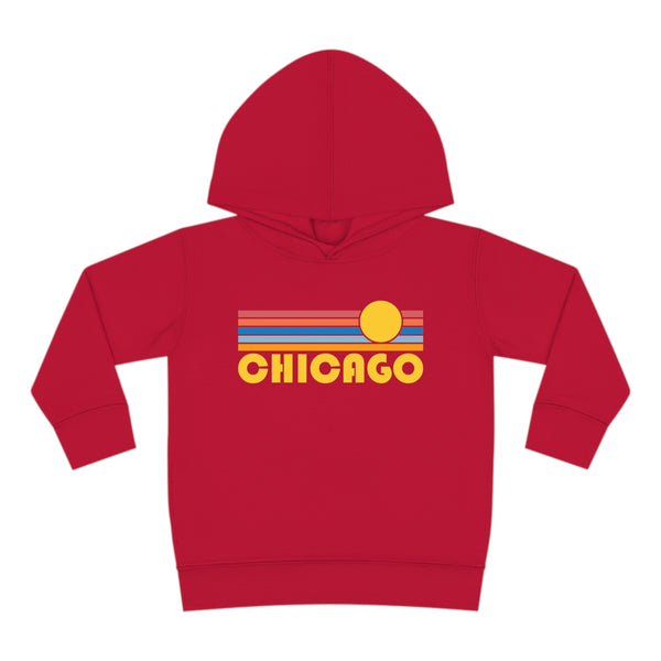 Chicago, Illinois Toddler Hoodie - Retro Sunrise Unisex Chicago Toddler Sweatshirt