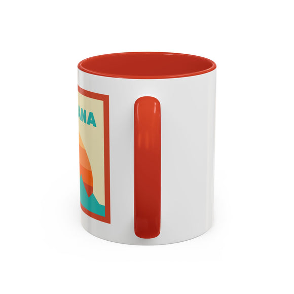 Montana Retro Ombre Sun Mountain Coffee Mug 11 oz, Montana Nature Lover Gift, Mountain Enthusiast Mug
