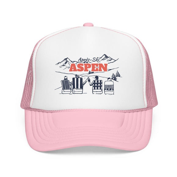 Aspen, Colorado Après-ski Trucker Hat — Foam Mesh Cap