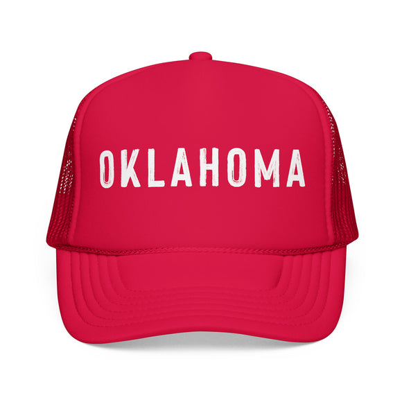 Oklahoma Trucker Hat - Oklahoma Cap - Block Letter