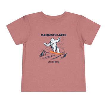 Buy heather-mauve Mammoth Lakes, California Yeti Snowboard Toddler Tee