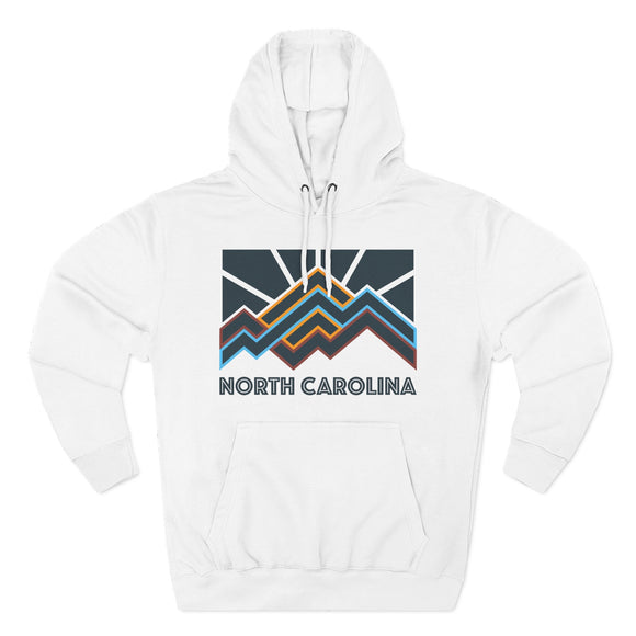 North Carolina Hoodie - Retro Mountain Unisex Sweatshirt