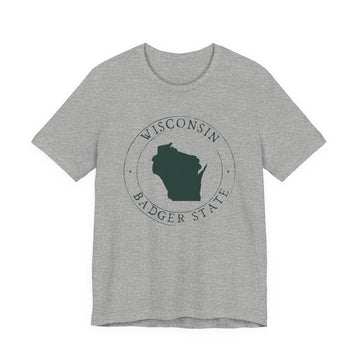 Buy athletic-heather Wisconsin T-Shirt — State Graphic Tee