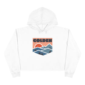 Women's Golden, Colorado Crop Hoodie - Premium Mountain Crop Sweatshirt