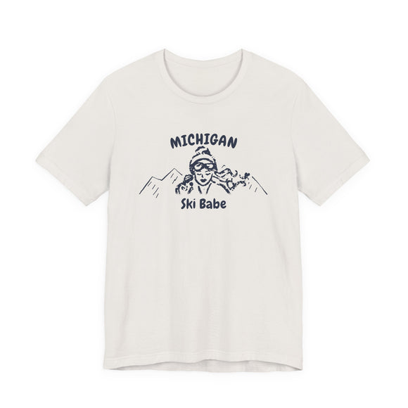 Michigan Ski Babe T‑Shirt - Retro Skiing Graphic Tee