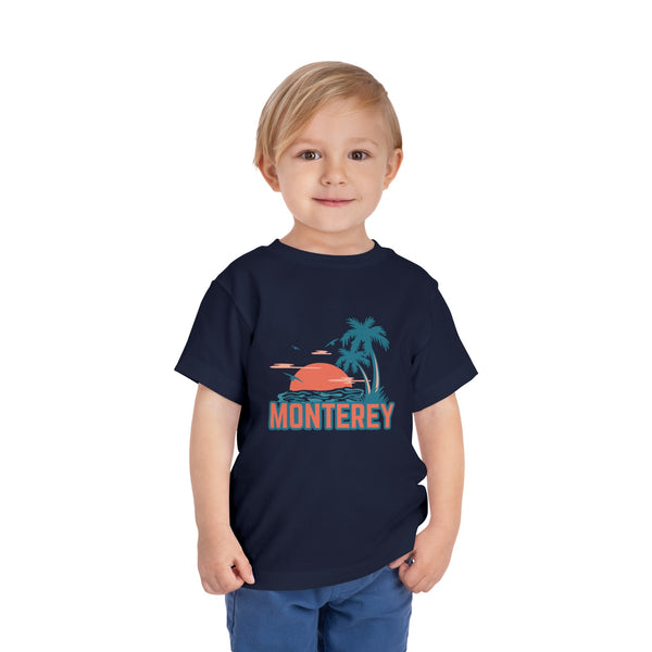 Monterey, California Toddler T-Shirt - Retro Palm Tree Toddler Monterey Shirt