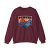 Denver, Colorado Sweatshirt Retro Mountains, Denver Unisex Graphic Crewneck