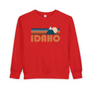 Idaho Toddler Sweatshirt - Retro Mountain Idaho Toddler Crewneck Sweatshirt-7