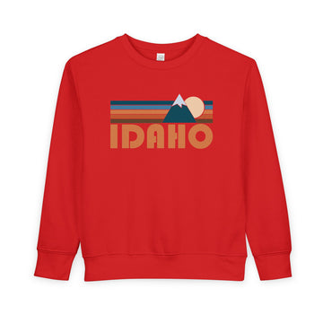 Buy red Idaho Toddler Sweatshirt - Retro Mountain Idaho Toddler Crewneck Sweatshirt