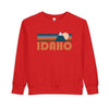 Idaho Toddler Sweatshirt - Retro Mountain Idaho Toddler Crewneck Sweatshirt