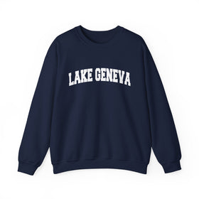 Buy navy Lake Geneva, Wisconsin Sweatshirt - Unisex Graphic Crewneck