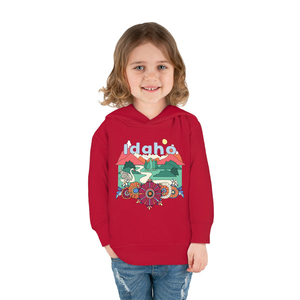 Idaho Toddler Hoodie - Boho Mountain Unisex Idaho Toddler Sweatshirt