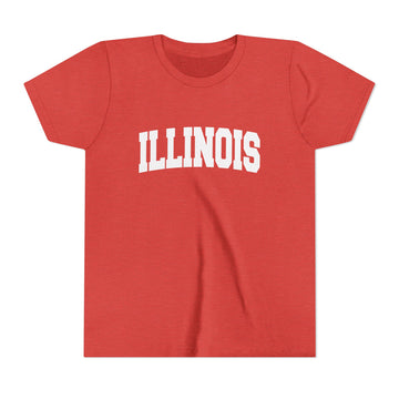 Buy heather-red Illinois Youth Graphic Tee - Kids T Shirt