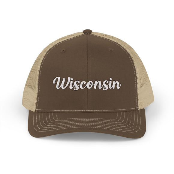 Wisconsin Snapback Trucker Cap - Embroidered Wisconsin Hat