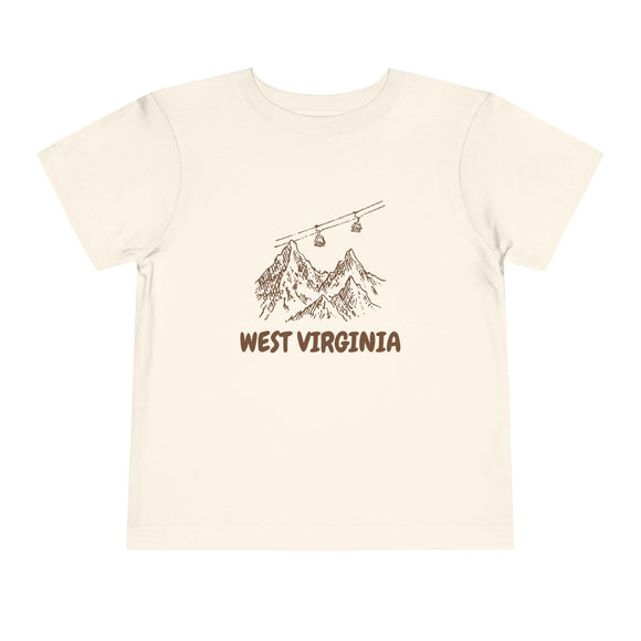 West Virginia Toddler T-Shirt — Vintage Gondola Ski Mountain Tee